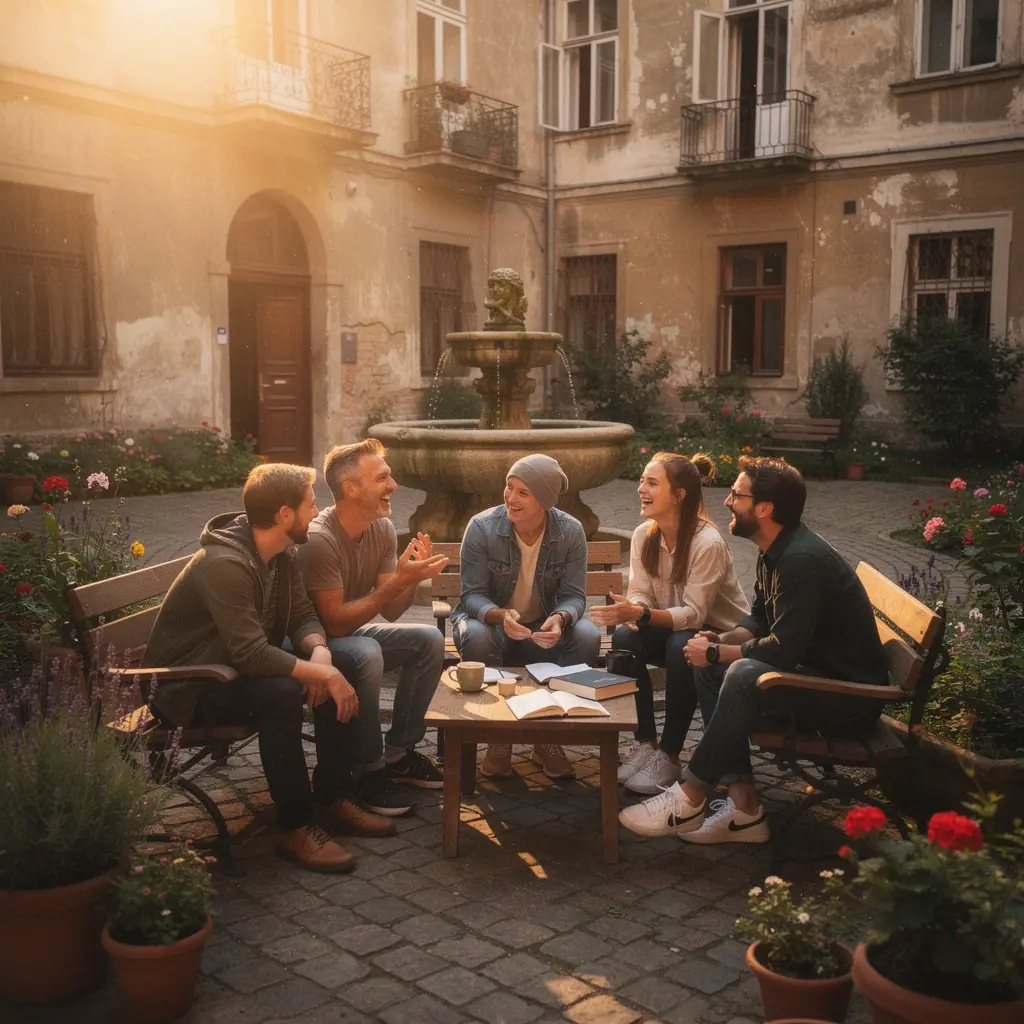 Csoportos vita egy filozófiai szemináriumon, ahol a diákok aktívan részt vesznek a gondolatcserében.