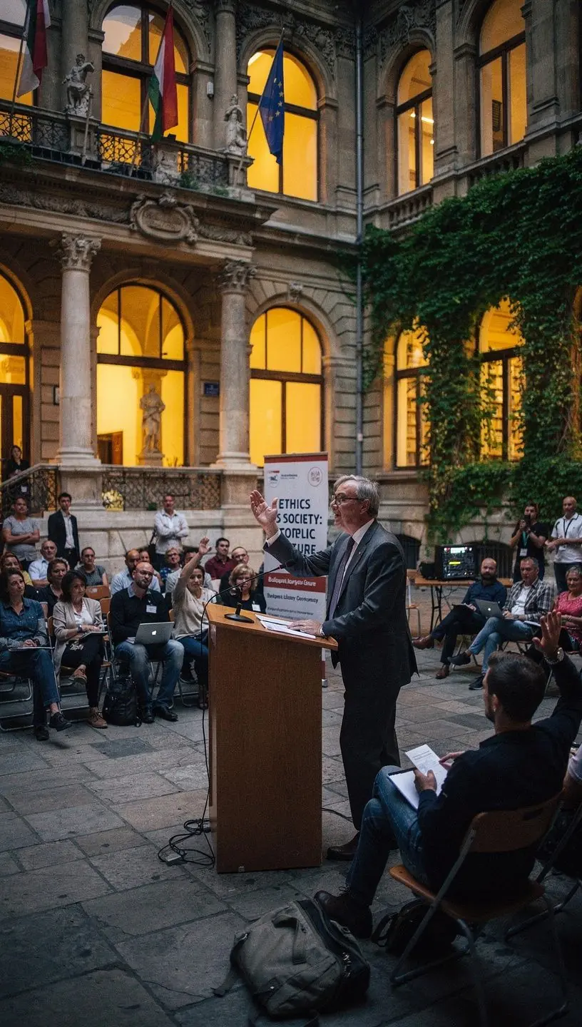 Filozófiai könyvek és jegyzetek egy asztalon, amelyek a gondolkodás és etika témáit tárgyalják.